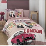 ЛОНДОН-Единичен спален комплект 3D серия Памучен сатен